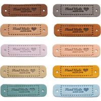 100 Handgefertigte Kunstleder-etiketten Mit Liebe Genäht, Mit Löchern, Für Basteln, Nähen, Häkeln, Stricken, Hüte (mehrfarbig)