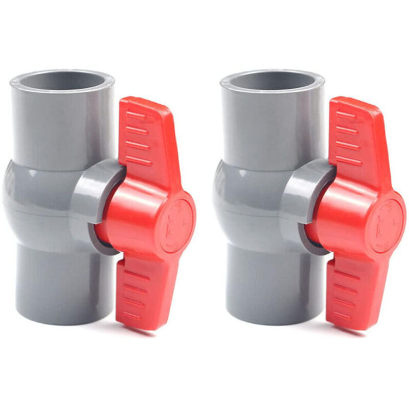 2 Stück Pvc-kugelhahnventile 40 Mm, Gerades U-pvc-ventil Zur Steuerung Und Absperrung Des Wasserflusses