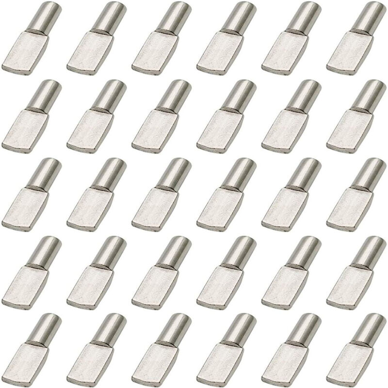 100 Stück Regalträger, 5 Mm Regalstifte Aus Metall, Vernickelt, Für Schränke Und Büromöbel
