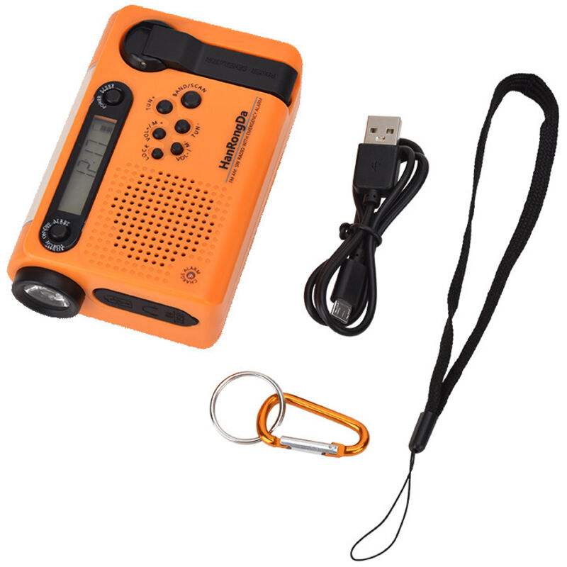 Vollband-notfallradio – Kurbel-solarradio – Outdoor-radio – Abs – Orange – 500 Mah