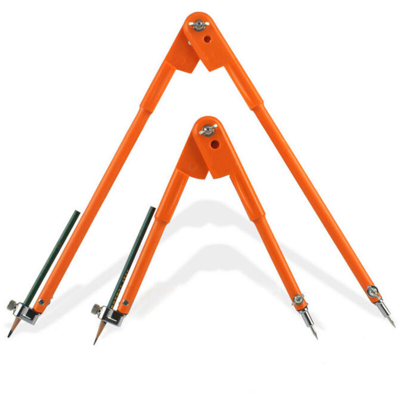 Satz Aus 2 Professionellen Holz-zirkeln Mit Flügel Und Bleistifthalter, 450 Mm Und 750 Mm – Präzisions-bleistiftzirkel/set Für Große Durchmesser – Orange
