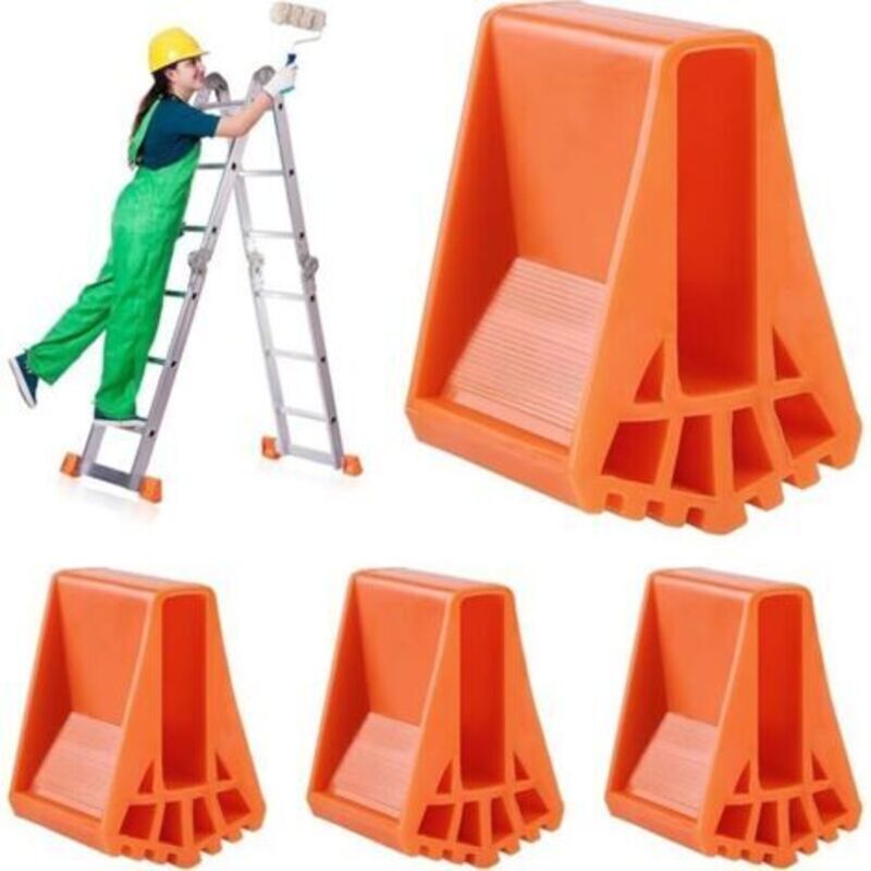 4-teilige Leiterfüße, Rutschfeste Leiterfüße, Ersatz-leiterfüße, Leiterfuß-abdeckungen Für Teleskopleitern, Groß (orange)