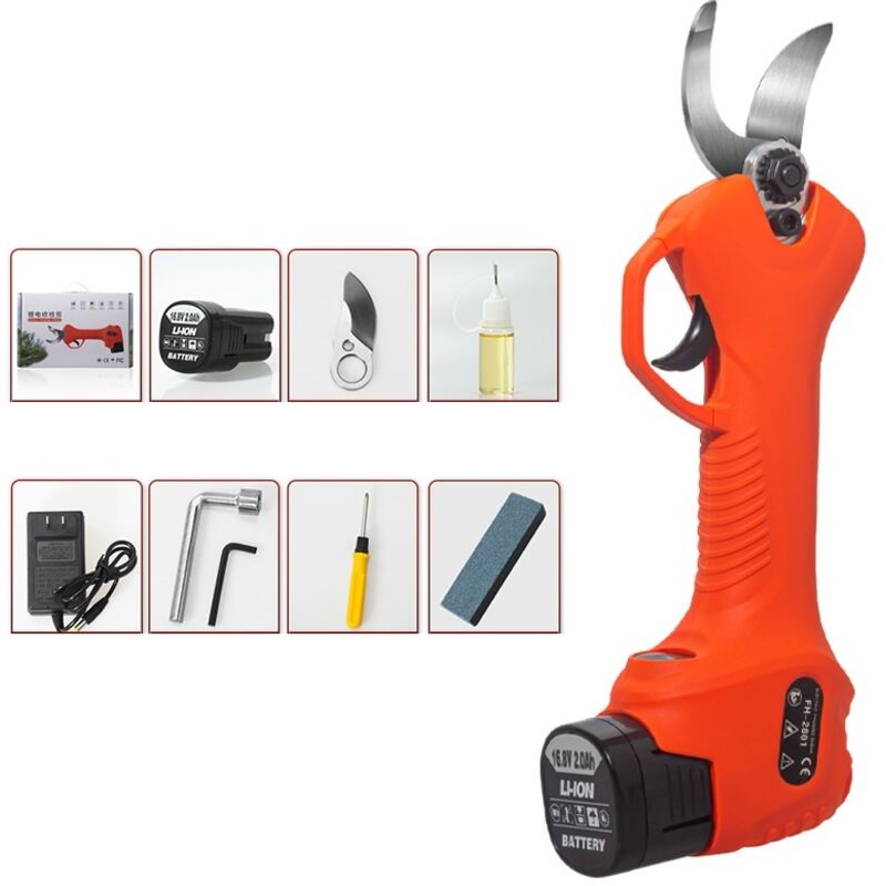 Akku-heckenschere, Elektrische Heckenschere, Kabellose Elektrische Gartenschere Mit Bürstenlosem Motor, 1er-pack, Wiederaufladbare 2-ah-lithiumbatterien, 25 Mm Schnittdurchmesser (orange)