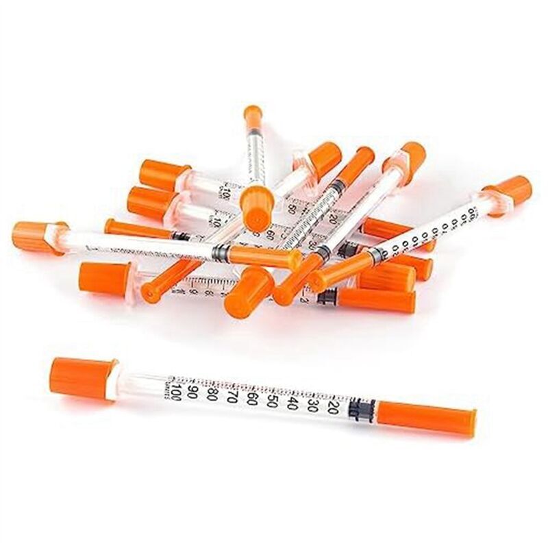 Seringue 1 Ml/cc Mit Nadel 30g, 0,5 Zoll - Orange (30g-13 Mm-100er Pack)