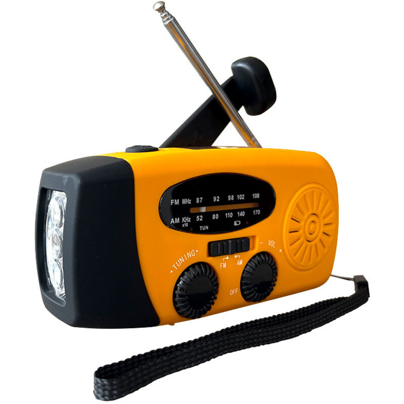 Tragbares Notfallradio Mit Solar- Und Kurbelbetrieb, Mit Notlicht, 2000 Mah Akku, Orange