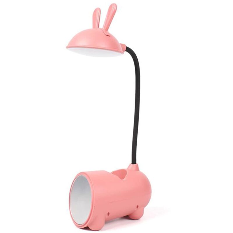 Led-tischlampe, Lampe Mit Touch-steuerung, Usb-ladeanschluss Mit Aufbewahrungsfach, 360-grad-flexible Tischlampe, Geeignet Zum Lesen/lernen, Rosa