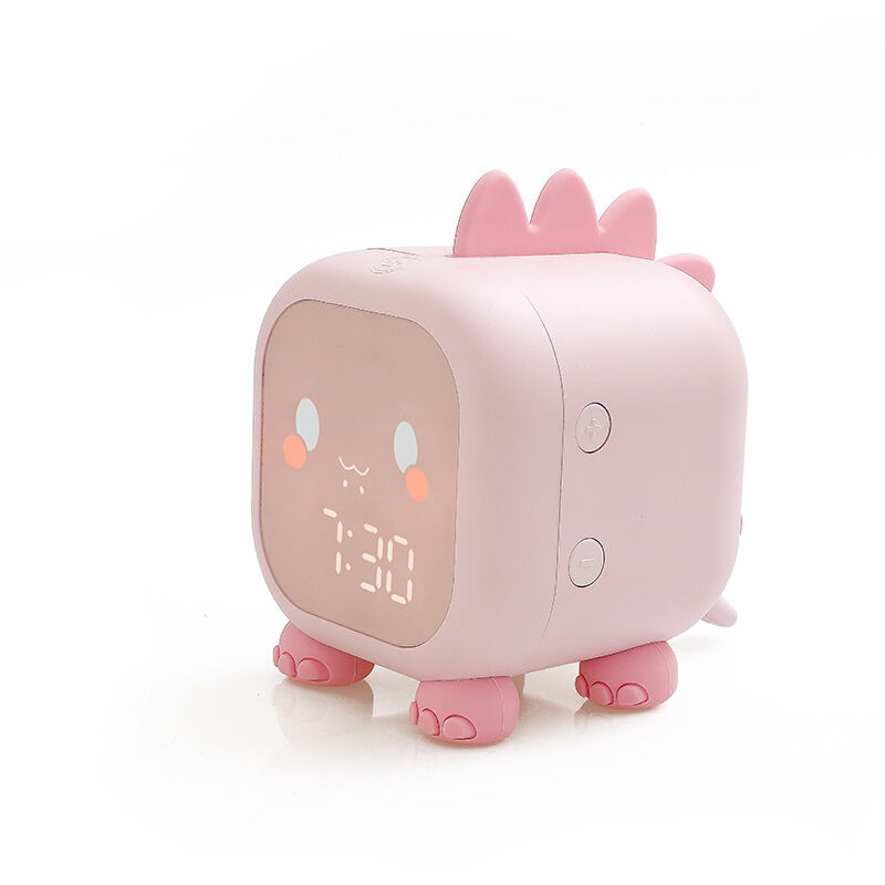 Dinosaurier-wecker Für Kinder – Digitale Uhr Für Schüler – Rosa –
