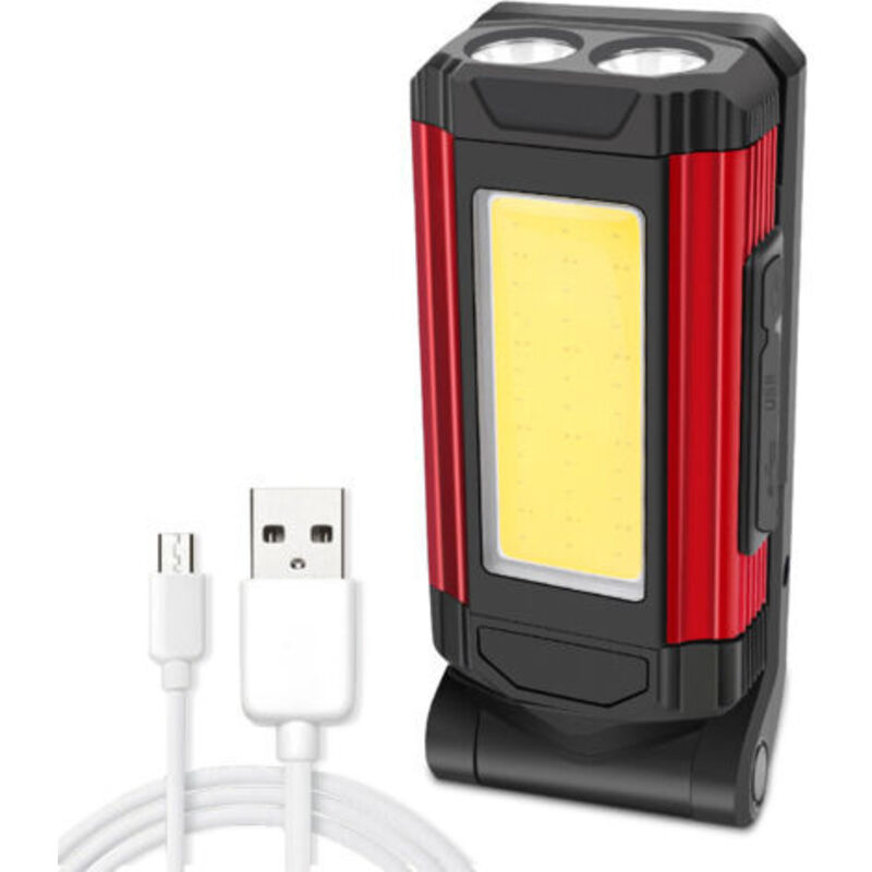 Faltbare Arbeitsleuchte Aus Aluminiumlegierung, Usb-aufladbar, Cob-inspektionslampe Mit Magnet, Tragbare Rote Beleuchtungslampe
