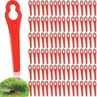 Set Mit 100 Ersatzklingen Aus Kunststoff Für Rasentrimmer, Rote Trimmerklingen, Kunststoffklinge Für Rasenkantenschneider, 8,3 Cm