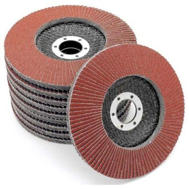 Scheibenhalter │ Rot │ 10 Stück │ Durchmesser 125 Mm │ Loch 22 Mm │ Körnung 40/60/80/120 │ Edelstahl │ Schleifscheibe │ Lamellenscheibe │ Polierscheibe │ - (körnung 40)