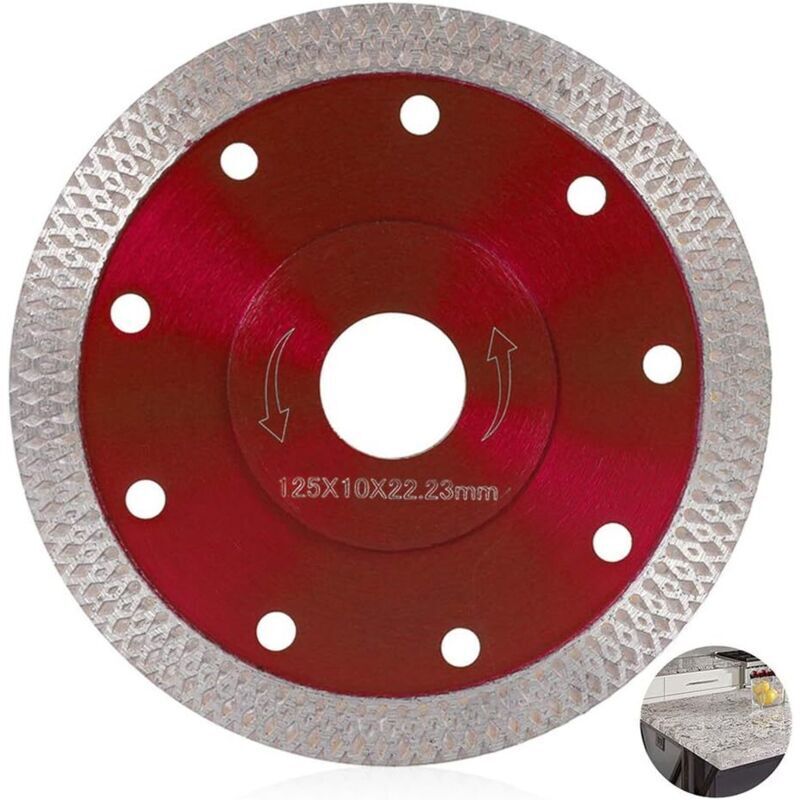 125 Mm Diamant-trennscheibe Für Nasse Und Trockene Feinschnitte, Professionelle Diamant-schneidscheibe Für Fliesen, Granit, Keramik, Marmor, Kalkstein, Fliesen, Holz (125 Mm Rot)
