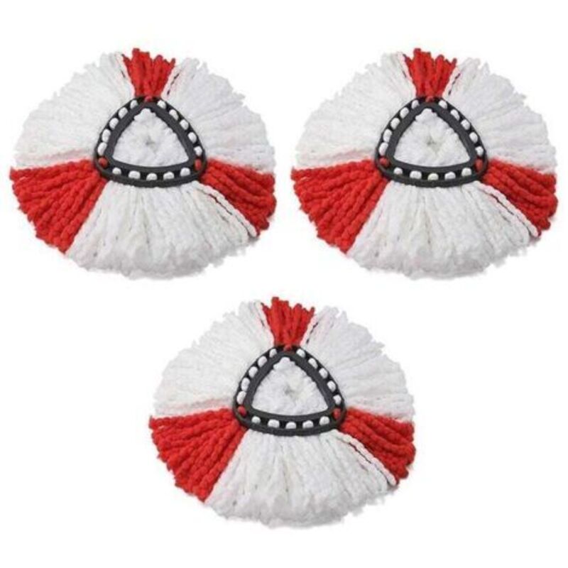 3er Pack (rot) Nachfüllpack Wischmopp Kompatibel Mit Vileda, 2-in-1 Turbo-wischmopp Ersatzkopf