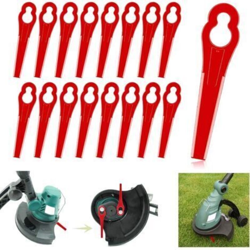 100 Stück Ersatz-kunststoffklingen, Rasenkantenschneider-klinge Für Garten Und Rasen (rot)