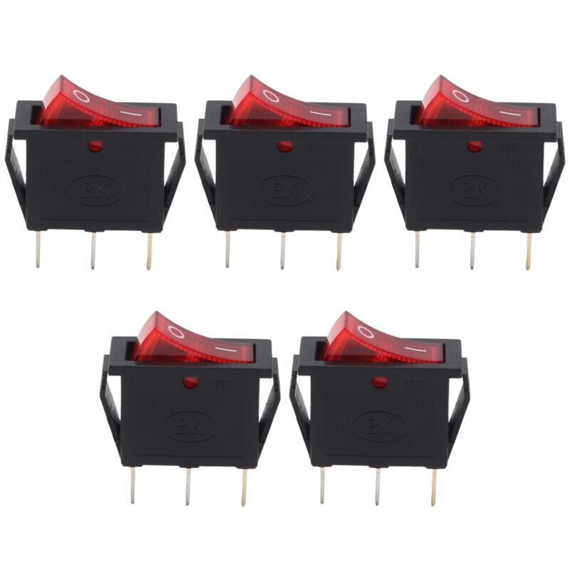 Ac 16a/250v 20a/125v Rot Illumine Ein-aus-spst-wippschalter X 5 Stück