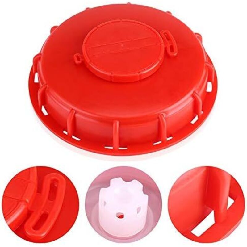 Deckel Für Ibc-container, Ibc-sackverschluss Für Wasser-/flüssigkeitsbehälter, Roter Kunststoff 163 Mm
