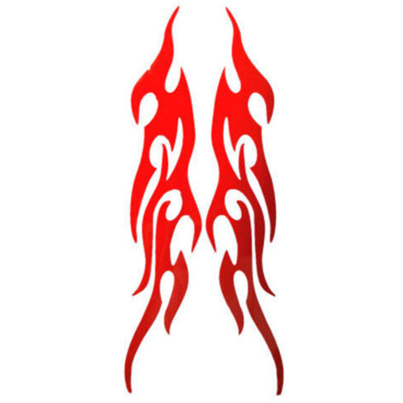 Motorrad-flammenaufkleber, Hot-rod-feuer-aufkleber, Reflektierende Retro-leuchtende Tribal-aufkleber Für Motorrad- Und Fahrradhelme Sowie Gehstöcke (rot)