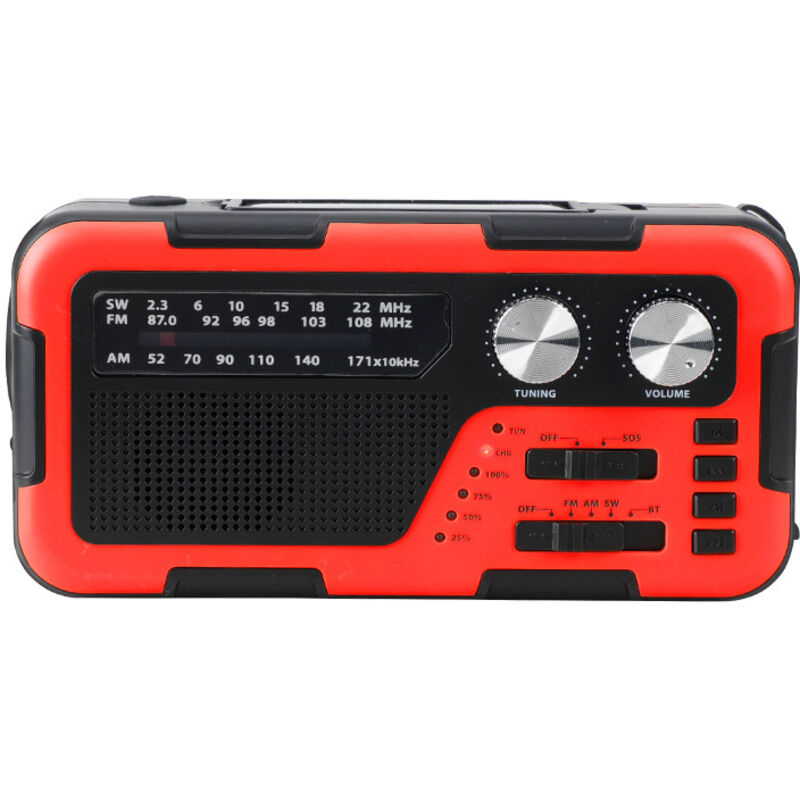 Tragbares Solar-notfallradio, 2000 Mah, Rot