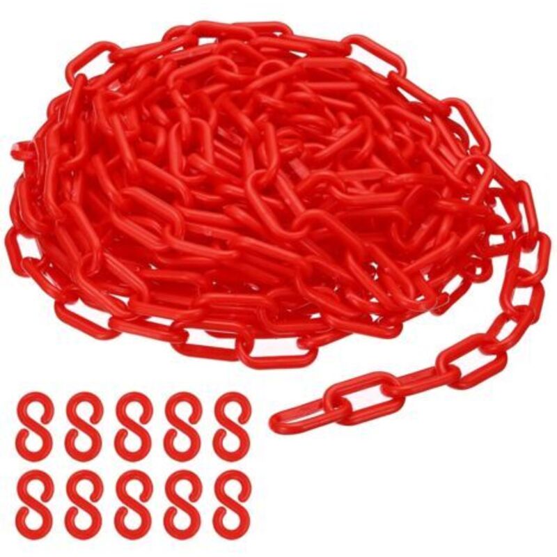 Rote Kunststoff-kettenglieder, 10 M, 6 Mm, Für Absperrungen, Parkplätze, Zäune, Tore Und Dekoration
