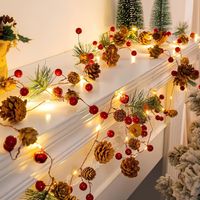 Lichterkette Mit Tannenzapfen, 2m 20led Tannenzapfen-lampe, Weihnachtslichterkette Mit Roten Lichtern Und Tannenzapfen, Batteriebetrieben, Weihnachtsdekoration Mit Roten Beeren Für Innen- Oder Außenbe