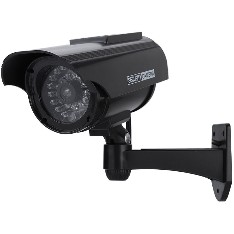 Falsche Solarbetriebene Kamera Überwachungskamera Cctv Außen-led-aufnahme (schwarz)