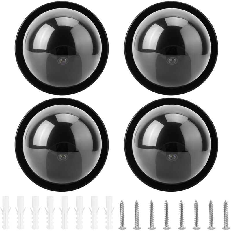 4 Stück Dummy-überwachungskameras, Cctv-attrappen, Falsche Sicherheitskameras Mit Blinkender Led-leuchte (schwarz)