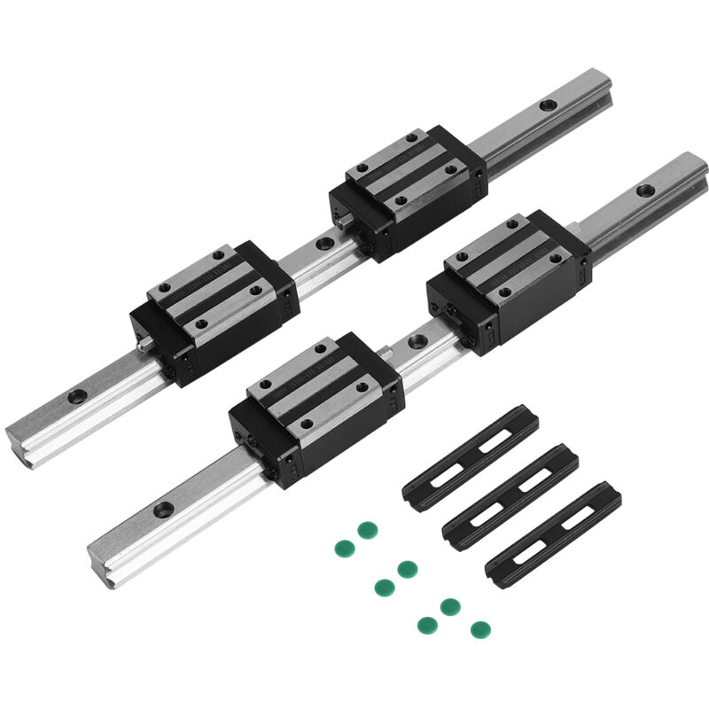 Lineare Führungsschiene, 2 Stück Hg15-300mm Lineare Führungsschiene Aus Gusseisen Mit 4 Stück Hgh15 Linear-kugellager-gleitblock Schwarz