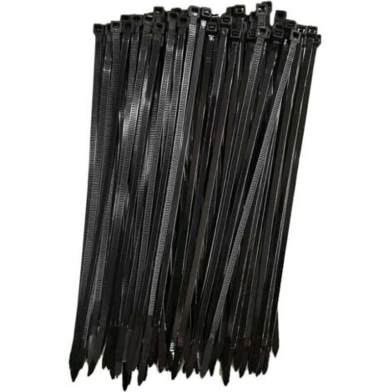 Kunststoff-kabelbinder, 250 Mm X 7,6 Mm, Kabelbinder, Nylon-rilsan-kabelbinder, 250-mm-kabelbinder, Schwarz, 100er-set