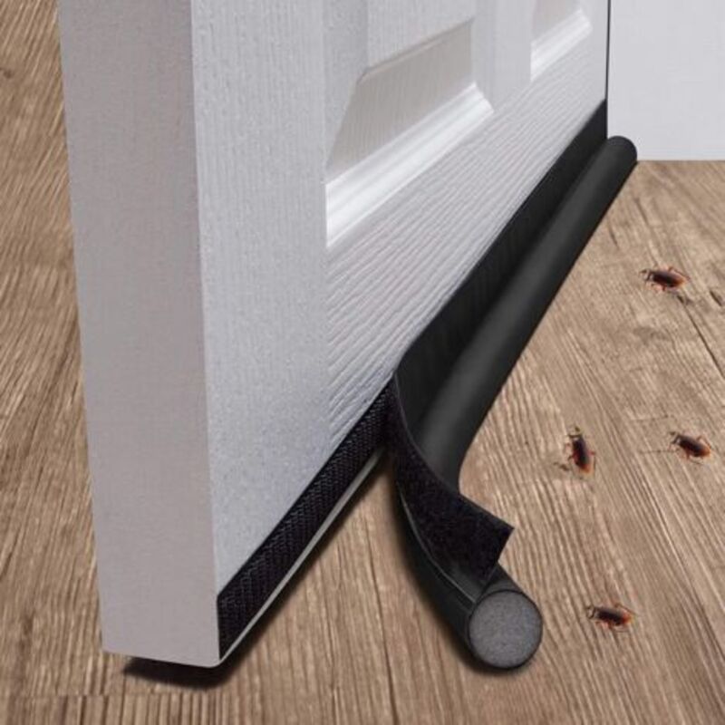 Groofoo Einseitiger Türzugluftstopper, 96 Cm Einseitiger Türabschluss, Wetterdichtungs-türdichtungsstreifen, Einseitiger Türzugluftstopper, Anti-maus- Und Kakerlaken-impermeabel (schwarz) Groofoo