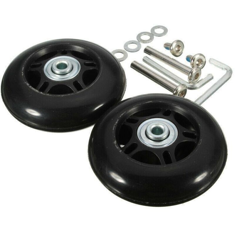 2 Stück Kofferrollen – Ersatzlager Für Gepäckräder – 60x24 Mm – Schwarz – Koffer