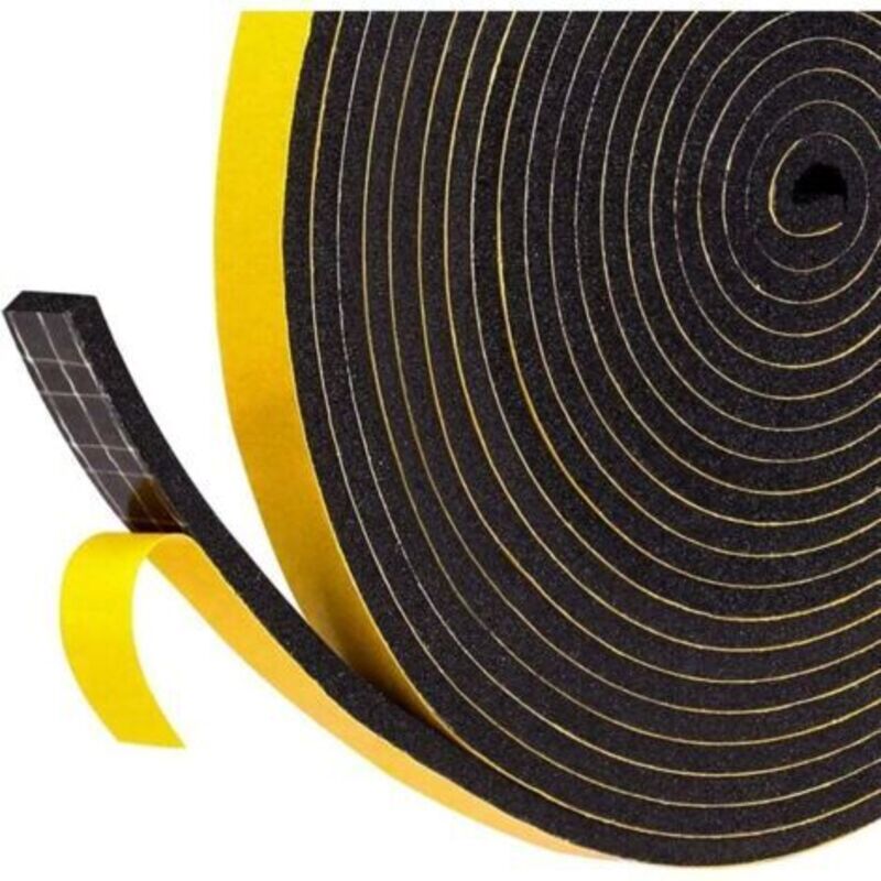Selbstklebende Dichtung Für Fenstertüren, 1 Rolle 12 Mm X 6 Mm X 3 M, Schall- Und Wärmedämmung, Möbelschutz Für Klimaanlagen – Schwarzer Schaumstoff