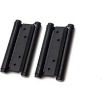1 Paar Zweiflügelige Türscharniere Aus Edelstahl, Schwarz, 76 Mm