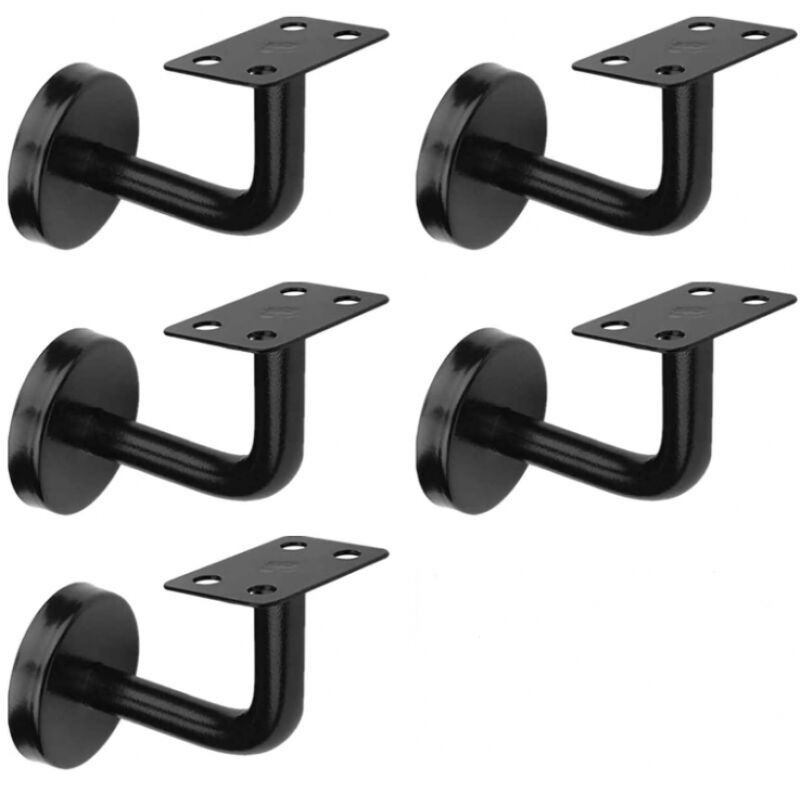 5er-set Schwarze Treppenhandlaufhalterungen, Edelstahl-treppengeländerhalterungen, 60x80 Mm, Für Treppenhandläufe, Innen- Und Außenanwendung