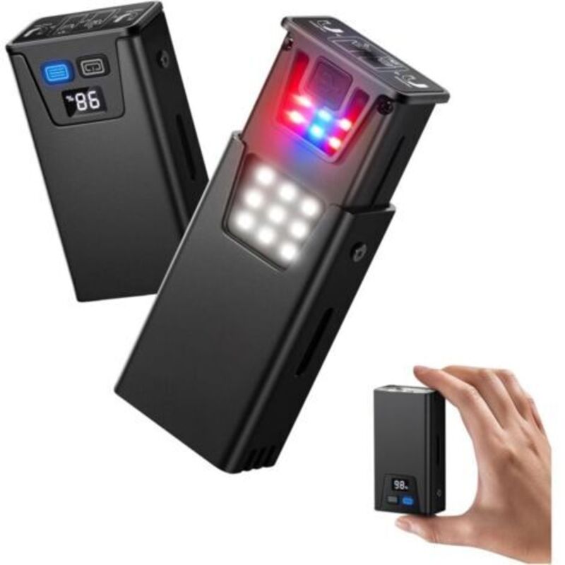 Wiederaufladbare Led-taschenlampe, Taschenlampe, Taktische Lampe Mit Leistungsanzeige, 1000 Lm, Usb-c, Ipx5, 1800 Mah, Magnetischer Sockel, Rote Und Blaue Warnleuchte (schwarz)