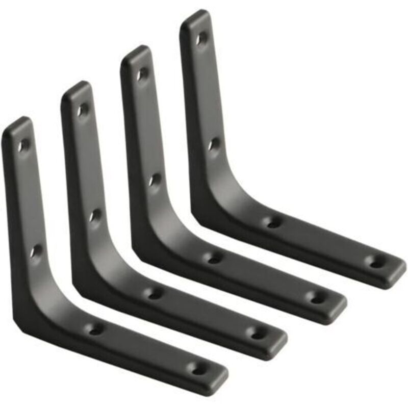 Wandregal-winkel, Matte Schwarze Metallwinkel, Regalhalterung Aus Metall Für Küchendeko, Schwere Lastwinkel, 100mm X 100mm, 4 Stück