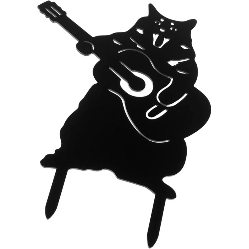 Schwarze Katzensilhouette Für Den Garten, Dekorativer Tierpfosten, Y-förmiges Dekorationspaneel Für Hof, Gartenkunst Für Rasen, Halloween, Partys, Außendekoration In Form Einer Schwarzen Katze.
