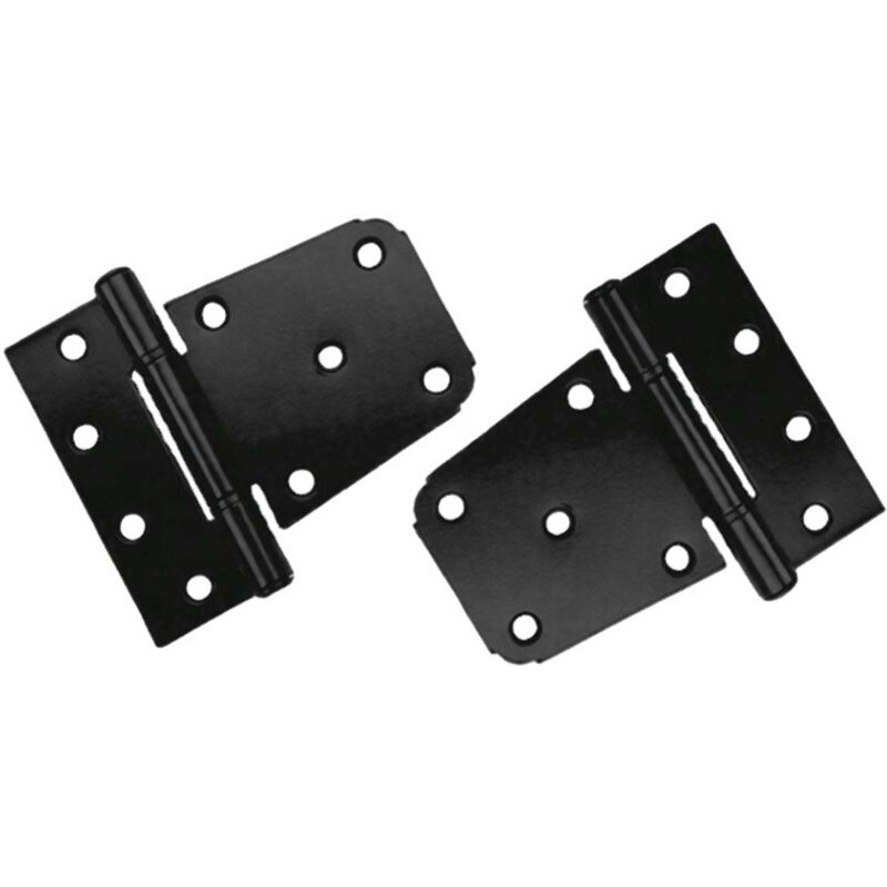 2er-set Schwere Türscharniere, Schwarze Kohlenstoffstahl-scharniere, Flache Türscharniere Für Gartenhaus, Scheune, Holzzaun (schrauben Enthalten) (schwarz)