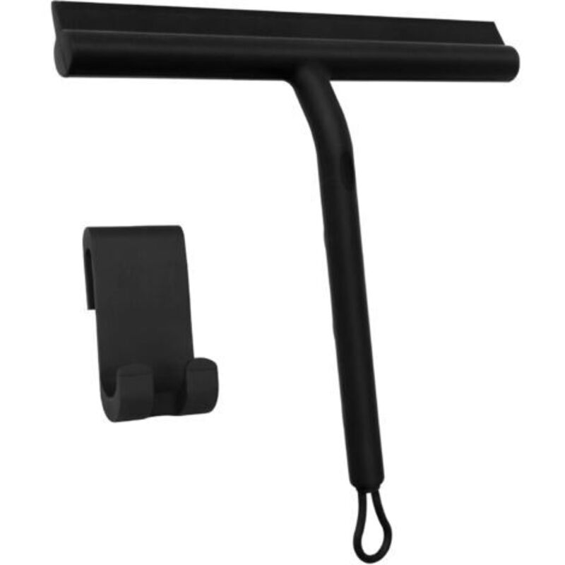 Duschrakel, Schwarz, 21–23 Cm, 1 Stück Mit Halterung, Geeignet Für Badezimmer, Autoscheiben Und Spiegel.