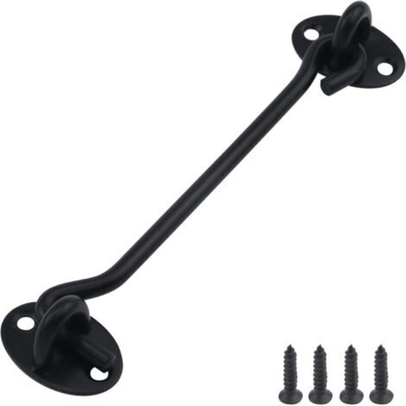 148 Mm Edelstahl-hakenriegel, Sicherheitsverschluss Für Kabinentür, Fenster, Schiebetor, Schwarz