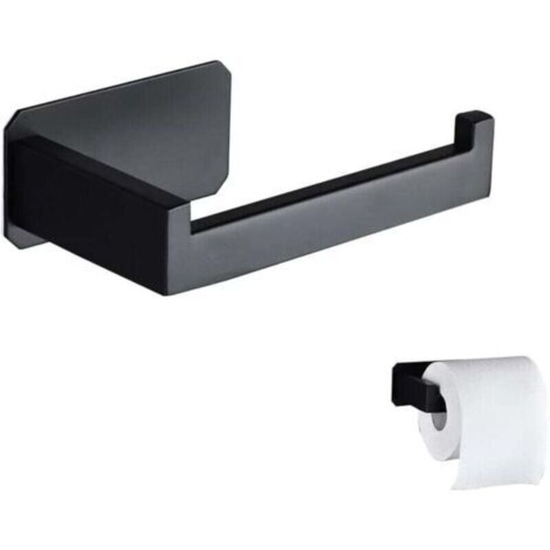 Schwarzer Toilettenpapierhalter, Edelstahl-toilettenpapierrollenhalter, Toilettenpapierhalter Für Bad Und Küche (quadratisch)