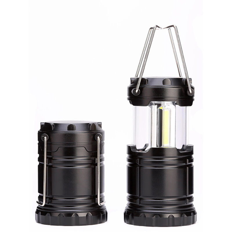 Tragbare Led-campinglaterne, Batteriebetriebene Notlampe Aus Kunststoff, Schwarz