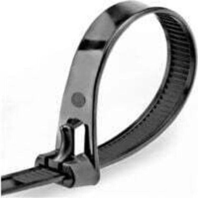 Wiederverwendbarer Nylon-kabelbinder 200 Mm × 7,6 Mm, Kunststoff-kabelbinder, Rilsan, Kabelbinder, Schwarz, 100er-pack