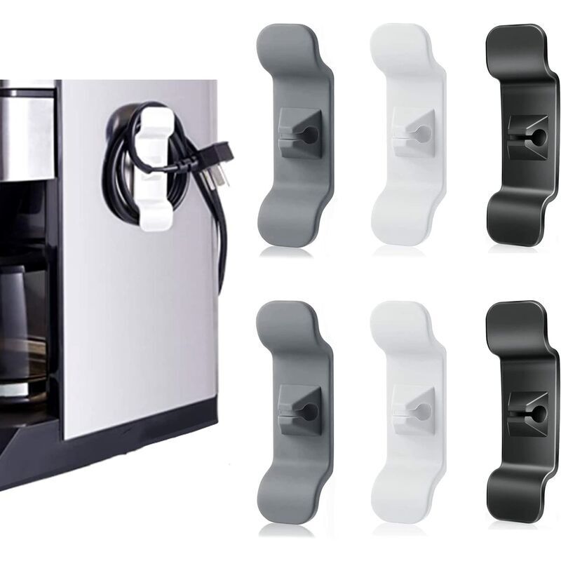 Cavo Organizzatore, 6-teiliger Kabelhalter, Kabelverkürzer, Kabelorganisator Für Kleine Elektrogeräte Wie Mixer, Kaffeemaschinen, Heißluftfritteusen, Schwarz + Grau
