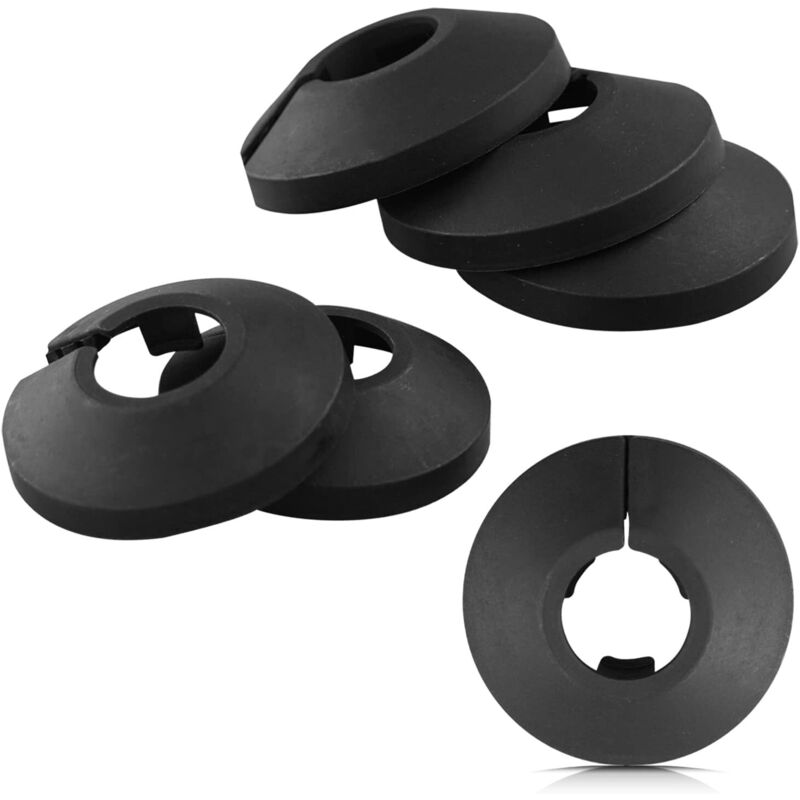 6er-set Schwarze Kunststoff-rohrverkleidungen – Leichte Abdeckplatte – Für Heizungs- Und Radiatorrohre – Einfache Installation