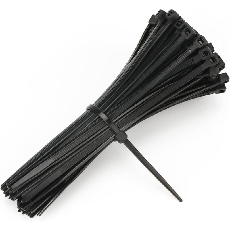 100 Kabelbinder 100x3mm, Aus Nylon, Verstellbar, Für Den Garten, Schwarz