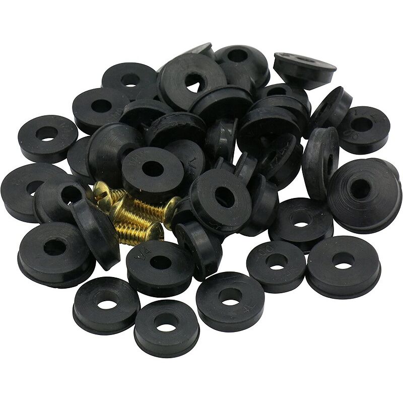 Kit Mit 58 Teilen, Wasserhahn-dichtungen: 28 Flache Gummidichtungen Und 24 Konische Dichtungen, 6 Messingschrauben Zur Reparatur Von Lecks - 24 Stück