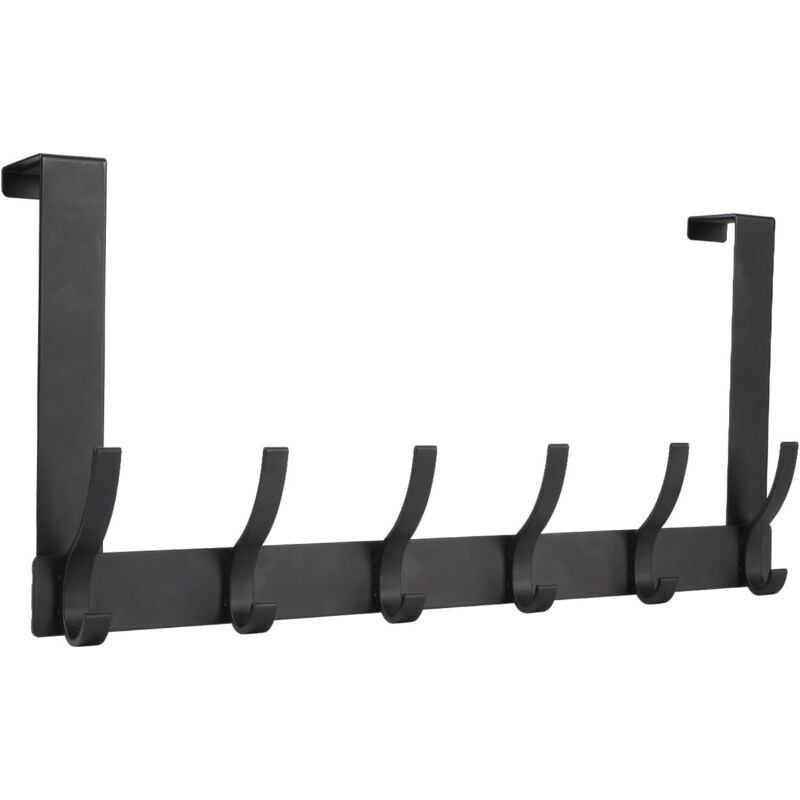 Türhaken, 6 Haken, Schwarz