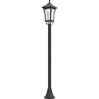 Solarbetriebene Außenstehlampe, Klassische Led-laterne, 30 Lm, 15 X 15 X 127 Cm, Schwarz