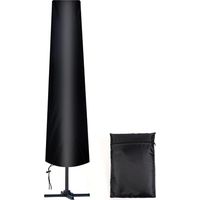 Schutzhülle Für Sonnenschirm, 205 Cm Garten-sonnenschirm-abdeckung/schutzhaube Aus Wasserdichtem Oxford-stoff, 210d Schwarz (183 X 253 Cm)