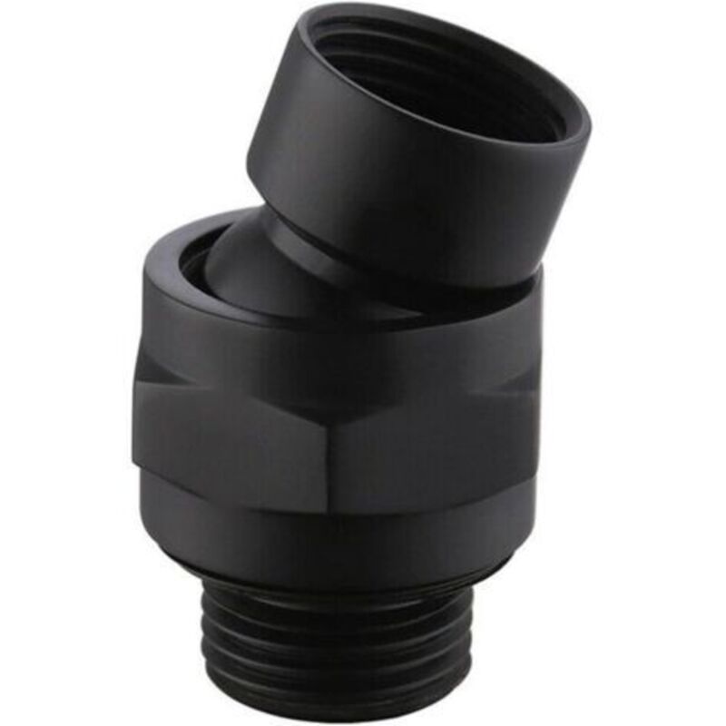 Hochdurchfluss-duschkopf-adapter - Einstellbarer Verlängerungsarm - Kugelgelenk - Universeller Messingadapter Für Badezimmer - Schwarz