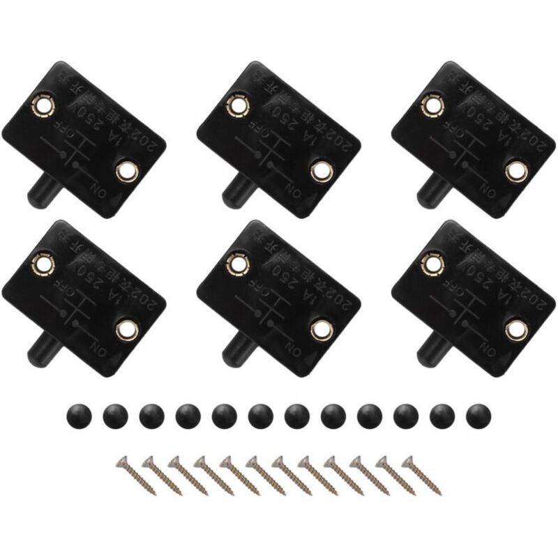 Led-schalter Für Schranktüren, 6 Stück, Schwarz, Schrankbeleuchtung, Normal Geschlossen